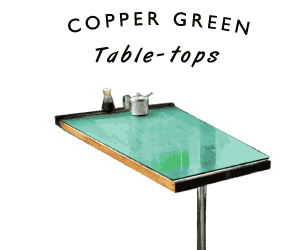 Copper green Copper green Formica table-tops